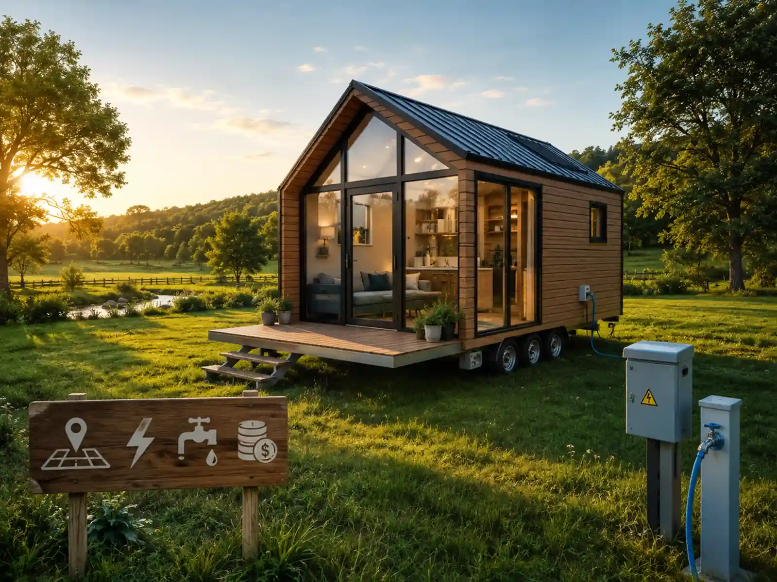Doğa ile iç içe arsada kurulmuş örnek tiny house modeli