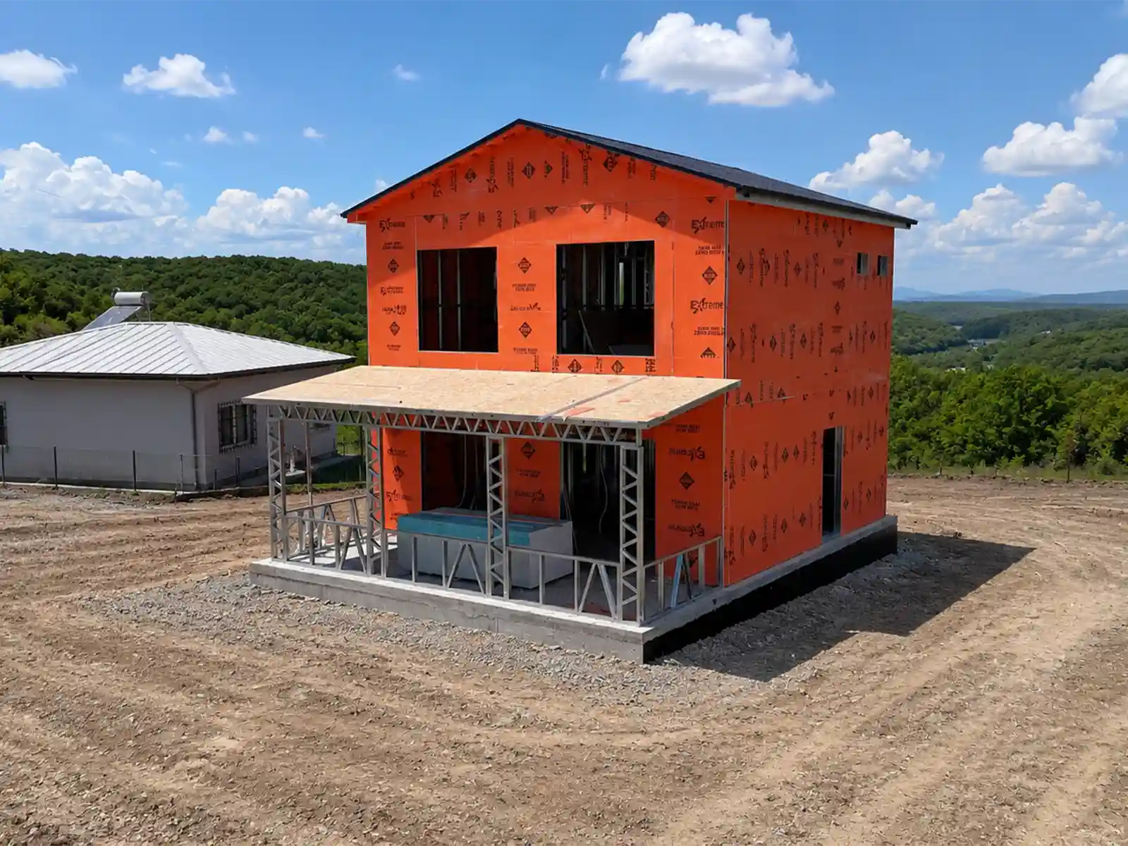 Yalın Marmara Vize 120 m² Çift Katlı Hafif Çelik Ev Sağ Cephe