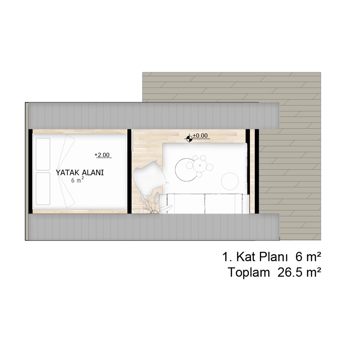 TH-2026 Tiny House 1. Kat Planı