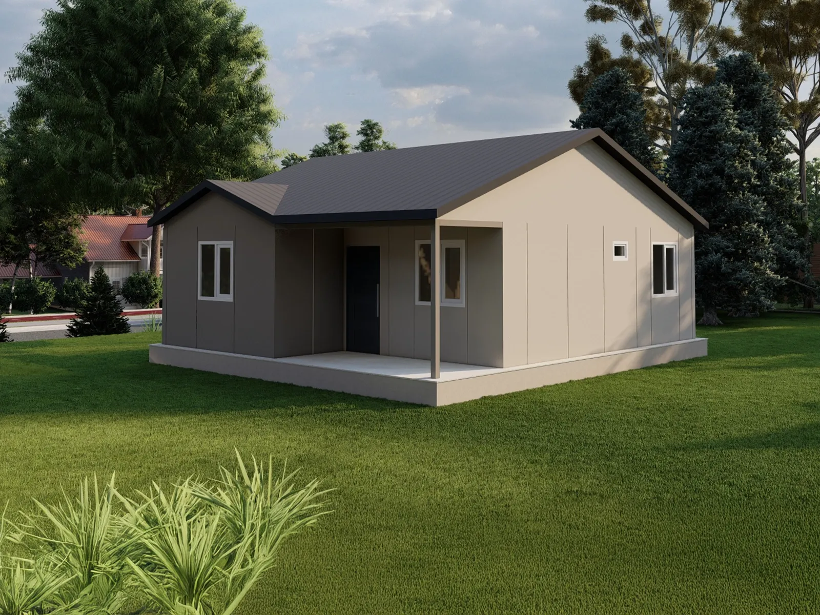 Prefabrik ev çatı sistemi ve yalıtım katmanı detayı